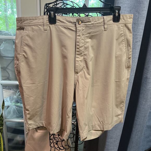 FootJoy Shorts Mens 40 Beige Chino Flat Front Active Golf Stretchy Performance - Picture 1 of 11